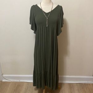 Like new olive green peasant dress